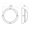 Aplique LED de pared redondo de policarbonato, 7W, IP44 